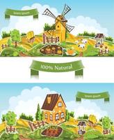 landelijk landschappen vector illustratie