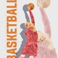 basketbal speler illustratie karakter in abstract stijl vector