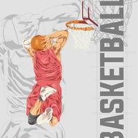 basketbal speler illustratie karakter in abstract stijl vector