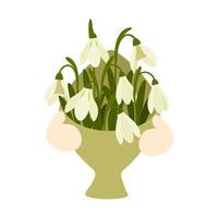 vector illustratie van sneeuwklokje. boeket van voorjaar bloemen. geschenk.