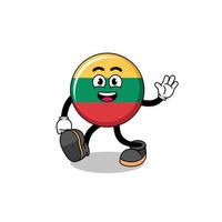 Litouwen vlag tekenfilm wandelen vector