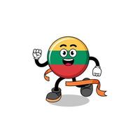 mascotte tekenfilm van Litouwen vlag rennen Aan af hebben lijn vector