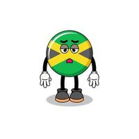Jamaica vlag tekenfilm met vermoeidheid gebaar vector