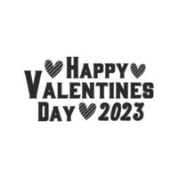 gelukkig valentijnsdag dag 2023 rood kleur ontwerp. vector