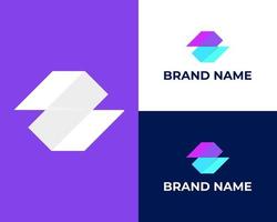 monogram logo brief sz of zs in een modern kleurrijk stijl vector