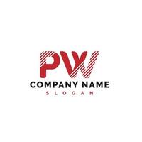 pw brief logo ontwerp. pw brief logo vector illustratie - vector