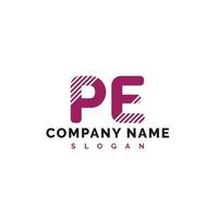 pe brief logo ontwerp. pe brief logo vector illustratie - vector