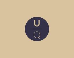 uq brief modern elegant logo ontwerp vector afbeeldingen