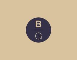 bg brief modern elegant logo ontwerp vector afbeeldingen