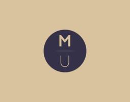 mu brief modern elegant logo ontwerp vector afbeeldingen