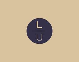 lu brief modern elegant logo ontwerp vector afbeeldingen