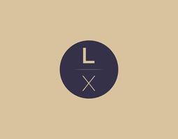 lx brief modern elegant logo ontwerp vector afbeeldingen