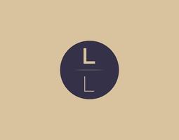 ll brief modern elegant logo ontwerp vector afbeeldingen