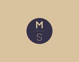 Mevrouw brief modern elegant logo ontwerp vector afbeeldingen