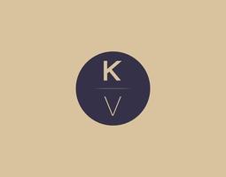 kv brief modern elegant logo ontwerp vector afbeeldingen