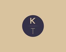 kt brief modern elegant logo ontwerp vector afbeeldingen