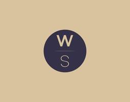 ws brief modern elegant logo ontwerp vector afbeeldingen