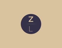 zl brief modern elegant logo ontwerp vector afbeeldingen