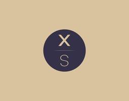 xs brief modern elegant logo ontwerp vector afbeeldingen