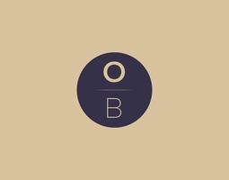 ob brief modern elegant logo ontwerp vector afbeeldingen