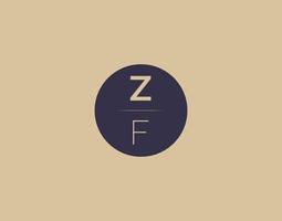 zf brief modern elegant logo ontwerp vector afbeeldingen