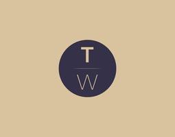 twee brief modern elegant logo ontwerp vector afbeeldingen