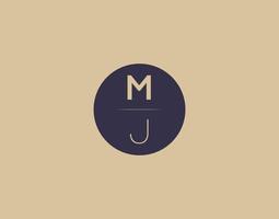 mj brief modern elegant logo ontwerp vector afbeeldingen