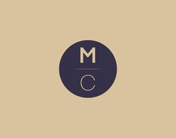 mc brief modern elegant logo ontwerp vector afbeeldingen