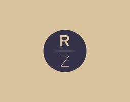 rz brief modern elegant logo ontwerp vector afbeeldingen