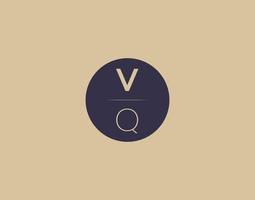vq brief modern elegant logo ontwerp vector afbeeldingen