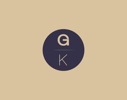 gk brief modern elegant logo ontwerp vector afbeeldingen