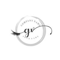 eerste gv logo handschrift schoonheid salon mode modern luxe monogram vector