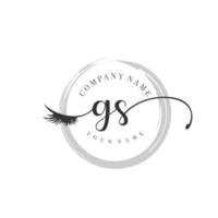 eerste gs logo handschrift schoonheid salon mode modern luxe monogram vector