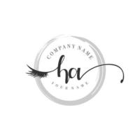 eerste ha logo handschrift schoonheid salon mode modern luxe monogram vector