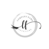 eerste lf logo handschrift schoonheid salon mode modern luxe monogram vector
