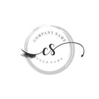 eerste cs logo handschrift schoonheid salon mode modern luxe monogram vector