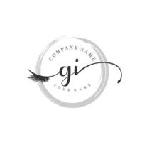 eerste gi logo handschrift schoonheid salon mode modern luxe monogram vector