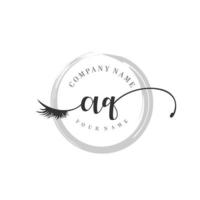 eerste aq logo handschrift schoonheid salon mode modern luxe monogram vector