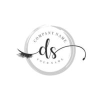 eerste ds logo handschrift schoonheid salon mode modern luxe monogram vector