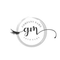 eerste gm logo handschrift schoonheid salon mode modern luxe monogram vector