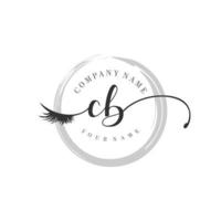 eerste cb logo handschrift schoonheid salon mode modern luxe monogram vector