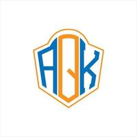 aqk abstract monogram schild logo ontwerp Aan wit achtergrond. aqk creatief initialen brief logo. vector