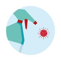 Coronavirus preventie spray vloeistof dispenser vector
