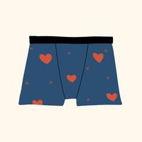 Mannen schattig bokser shorts met harten. vector hand- getrokken illustratie