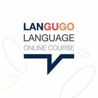 'langugo' online taal Cursus iconisch logo. vloeiend sprekend buitenlands taal. concept van online onderwijs logo. vector illustratie