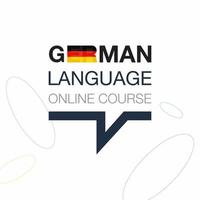 Duitse online taal Cursus iconisch logo. vloeiend sprekend buitenlands taal. concept van online onderwijs logo. vector illustratie