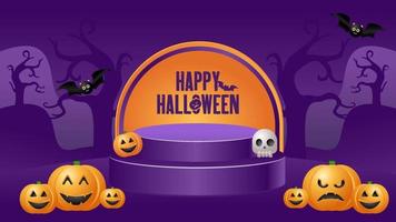 halloween eng achtergrond met podium vector