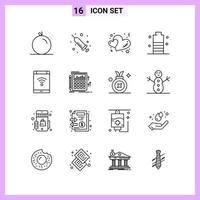 16 pictogrammen in lijn stijl schets symbolen Aan wit achtergrond creatief vector tekens voor web mobiel en afdrukken creatief zwart icoon vector achtergrond