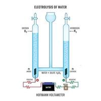 elektrolyse van water vormen waterstof en zuurstof vector