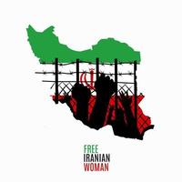 illustratie vector van vrij Iraans vrouw demonstratie, feminisme campagne perfect voor affiche, spandoek, enz